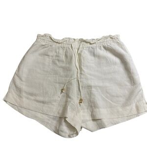 H&M Cream High Waist Linen Shorts